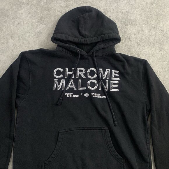 Post Malone x Harley Davidson Hoodie Mens Large H-D “Chrome Malone” Sweatshirt - Picture 4 of 8